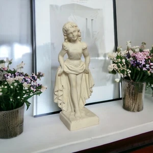 Beautiful Antique Sculpture by Gino Ruggeri. Italian Statue of a Girl in a Dress - Picture 1 of 11