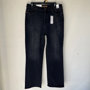 Judy Blue Straight Fit High Waist Brynn Black Tummy Control Flare Jeans 32 New - Picture 1 of 21