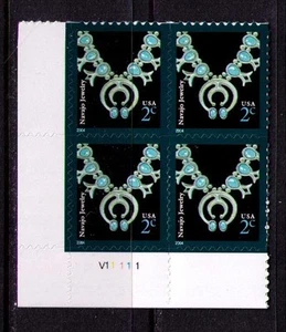 US USA Sc# 3750 MNH FVF PL# BLOCK Navajo Jewelry Turquoise Silver - Picture 1 of 1