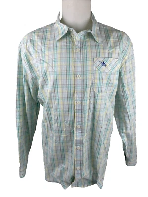 Guy Harvey Men XXL Long Sleeve Shirt Pastel Green Yellow Gray Casual Beach - Image 1 of 4