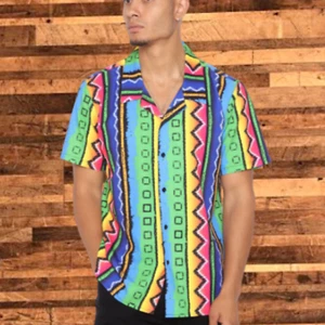 Discovery Short Sleeve Button Down Shirt - Multi Color - Men's Sizes - Picture 1 of 3