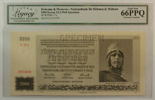 1944 5000 Korun Specimen Bohemia Moravia Protectorat Currency Note Legacy 66 PPQ