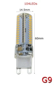 G9 Silicone Crystal 104 LED Corn Light Bulb 6V 110V-120V Lamp Warm White 3000K - Picture 1 of 1