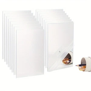 16 Pcs Acrylic Mirror Sheets 6x4 Inch Rectangle Adhesive Mirror Tiles Silvery - Picture 1 of 6