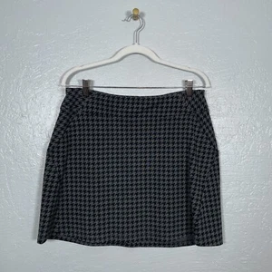 Title Nine Women M Passport Gray Black Houndstooth Ponte Athletic Skirt Stretch - Picture 1 of 7