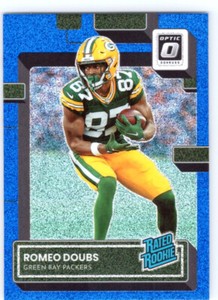 2022 Donruss Optic Football Romeo Doubs Rated Rookie Blue Glitter #235