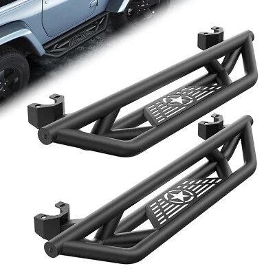 Running Boards For 2007-2018 Jeep Wrangler JK 2Doors Side Steps Nerf Bars Plates - Image 1 of 4