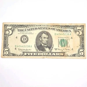 Old 1963 A Series $5.00 Five Dollar Federal Reserve Note Henry Fowler - Picture 1 of 6