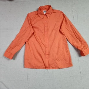 Chicos Shirt Womens Size 1 Orange Button Up Roll Tab Sleeve Business Casual - Picture 1 of 13