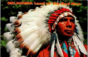 Postcard Native American Indians of Oklahoma OK ~ Beautiful Headdress  - Bild 1 von 4