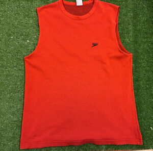 vintage speedo sleeveless shirt size xl red made in usa