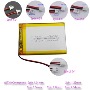Batería Li-polímero 3.7V 1500mAh 5.55Wh 454261 JST 2Pin 1.0 1.25 1.5 2.0 2.54 - Imagen 1 de 15