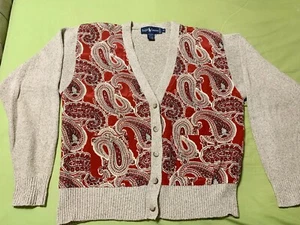 *Vintage* 90s Ralph Lauren 100% SILK Hand Knit Cardigan Sweater - Picture 1 of 12