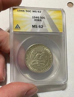 U.S. - 1946 Silver Iowa Commemorative Half Dollar (ANACS MS 62) - Image 1 of 4
