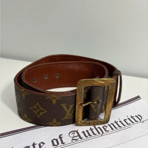 Auténtico cinturón vintage Louis Vuitton marrón talla 75 cm 29” monograma con certificado - Imagen 1 de 11