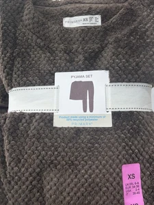 Brown Fleece Pyjama Set UK Size 4-20 2XS-XL - Picture 1 of 2