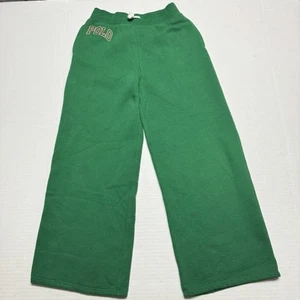 Polo Ralph Lauren Gilrs' Wide Leg Fleece Sweat Pants In Green Size: M (8-10) - Picture 1 of 7