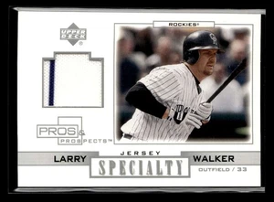 2001 UD Pros & Prospects Larry Walker Specialty Game Used Jersey Relic UX1974 - Picture 1 of 2