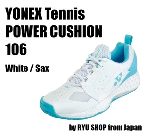 YONEX Tennis Shoes POWER CUSHION 106 SHT106 063 White / Sax - Picture 1 of 9
