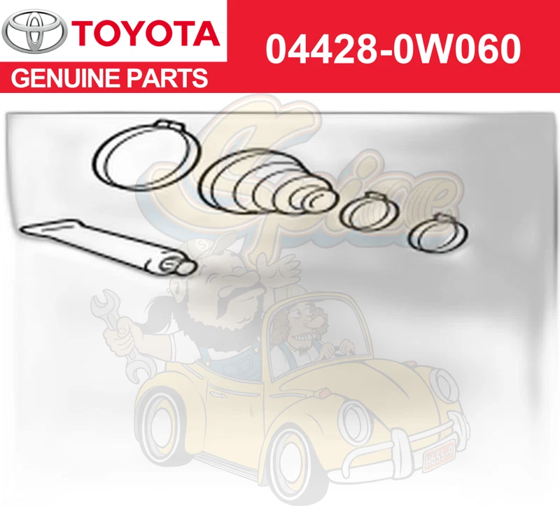 KIT DE MALETERO GENUINO TOYOTA 04428-0W060, EJE DE TRANSMISIÓN DELANTERO, INTERIOR Y FUERABORDA, DERECHA/IZQUIERDA Foto 1 de 1