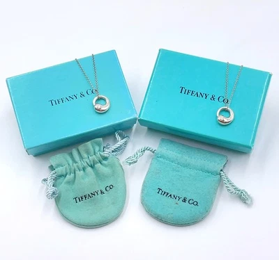 Auténtico Collar Círculo Eterno Tiffany & Co. SV925 4g/4.4g Set2 con Caja BA100855 Foto 1 de 4