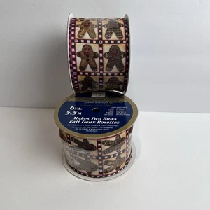 New Gingerbread Ribbon 5.5m X 6 Yards LOT OF 2 - Picture 1 of 5