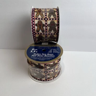 New Gingerbread Ribbon 5.5m X 6 Yards LOT OF 2 - Image 1 of 4