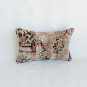 Vecchio Copricuscino Tappeto, 12x20 in, Tessuto a Mano Cuscino Tappeto Turco - Foto 1 di 9