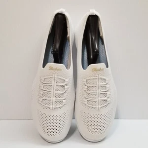 Skechers Womens 10 Newbury Starlight Stroll White Slip On Shoes Sneakers 100033 - Picture 1 of 13