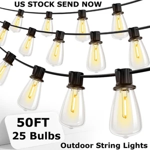 50FT LED Outdoor String Lights Outside Patio Lights for Backyard Porch Deck Pool - Picture 1 of 24