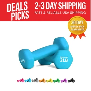 Portable Hexagonal 2 lb Neoprene Dumbbell Set - Ideal for All Fitness Levels - Picture 1 of 9