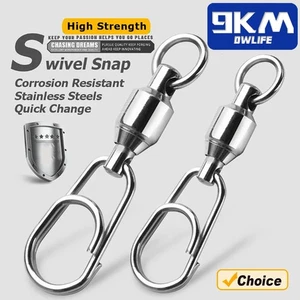 20~50Pcs Ball Bearing Fishing Swivels with Snap Rolling Sea Fishing Connector - Picture 1 of 19