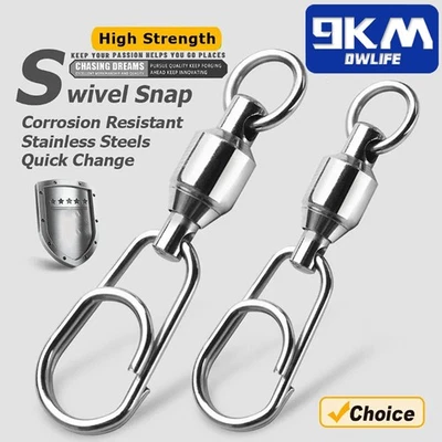 20~50Pcs Fishing Rolling Swivels with Snap Ball Bearing Swivel Fishing Fast Clip - Image 1 of 4