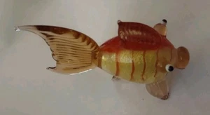 Vintage Murano FISH Orange Foil Blown Art Glass Koi Fish Sculpture 3" - Picture 1 of 4