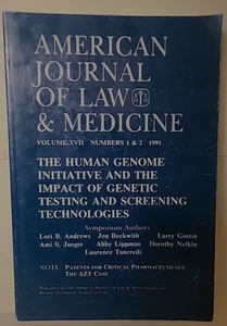 American Journal of Law & Medicine; Human Genome Initiative issue1991 v.XVII#1&2 - Picture 1 of 6