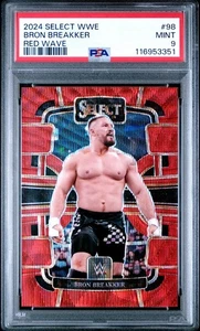 2024 PANINI SELECT WWE 98 BRON BREAKKER Concourse RED WAVE 58/99 PSA 9 - Picture 1 of 2