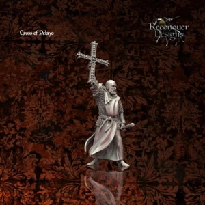 Reconquer Designs Miniaturen Mittelalter Priester mit Kreuz der Pelayo Kreuzfahrer 28mm + - Bild 1 von 2
