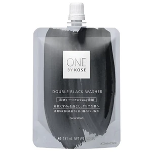 ONE BY KOSE Double Black Washer 140g Foam Facial Wash Charcoal Blackhead Pores - Picture 1 of 3