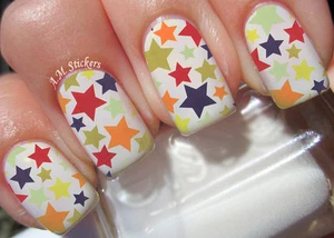 Stars Nail Art Stickers Transfers Decals Set of 22 - A1083 - Picture 1 of 1