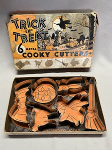 Vintage Halloween MCM 1950'S Metal Cookie Cutter Set - Picture 1 of 1