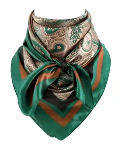 Classic Paisley Wild Rag, Western Men Scarf Cowboy Theme, Silk Square Shawl W... - Picture 1 of 1