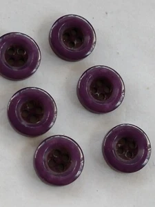 3BX14 6pcs 1/2in PURPLE 4 HOLE SHIRT OR BLOUSE BUTTONS - Picture 1 of 2