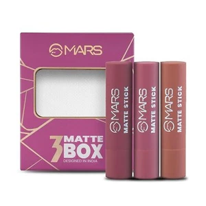 Mars Matte Box Set of 3 Lipsticks 3x3.2 gm - 02 Peaches & Nudes - Picture 1 of 9