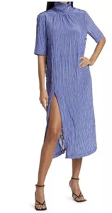 Baum Und Pferdgarten Blue White Angie Striped A-Line 1/4 Sleeve Midi Dress 36/S - Picture 1 of 23