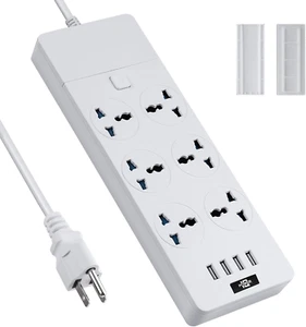 6 Outlet Power Strip with 4 USB Ports, 6Ft Long Extension Cord with Multiple Ou - Picture 1 of 12