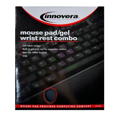 Innovera Mouse Pad / Gel Wrist Rest Combo, Comfort Non-Slip Rubber Back NEW BOX - Image 1 of 4