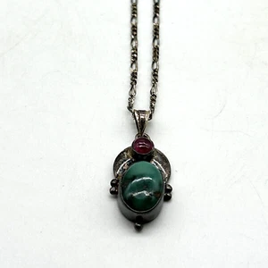 Collar de Plata de Ley Turquesa Amatista Colgante Suroeste Boho - Imagen 1 de 11