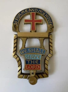 Vintage Christian Religious Door Knocker Cross Terra Sancta Guild Joshua 24:15 - Picture 1 of 4