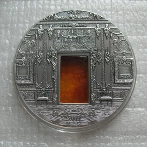 Palau $10 2009 Silver 2OZ Coin Mineral Art Series Amber Chamber with COA - Picture 1 of 2