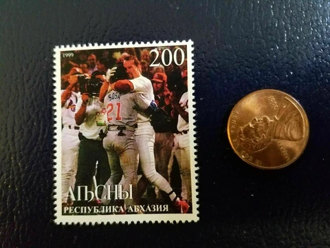 Mark Mcgwire St Louis Cardinals 1999 Foreign Perforated Stamp RARE Oddball (d) Cover